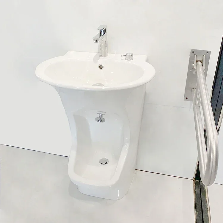 Lavabos de baño cerámica pequeños personalizados, lavabo de pedestal cerámica integrado de mano y pie, proveedores