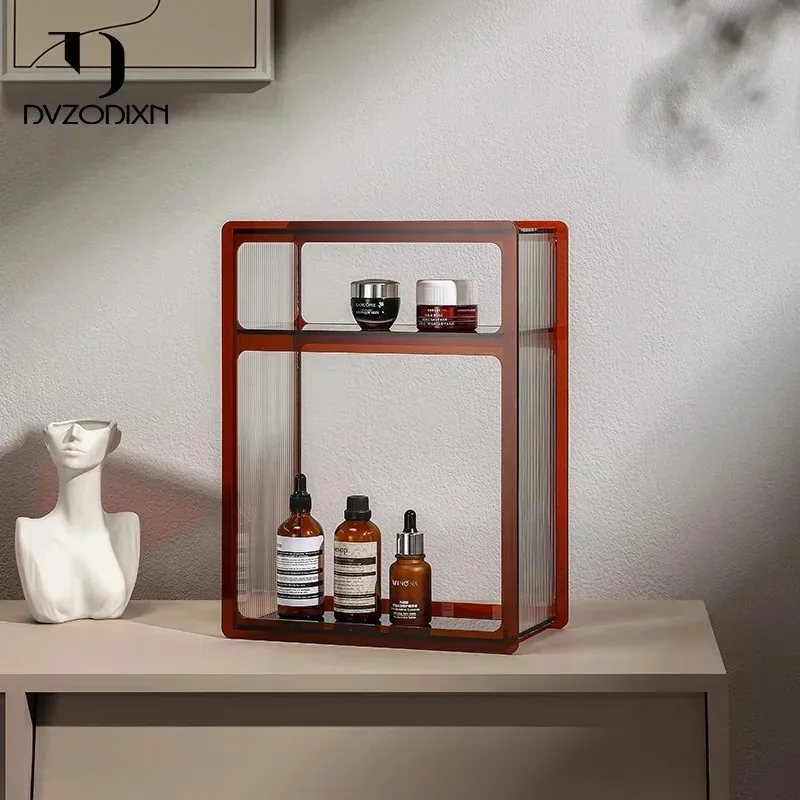 

Двухслойная настольная полка большой емкости для хранения, роскошный доступный органайзер для раковины в ванной комнате, органайзер для косметики, макияжа, макияжа
