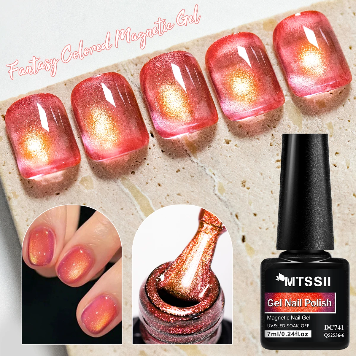 7ml Fantasy Colored Cat Magnetic Gel,Soak Off UV Gel Nail Polish for DIY Manicures And Professional Quality Nail Supplies