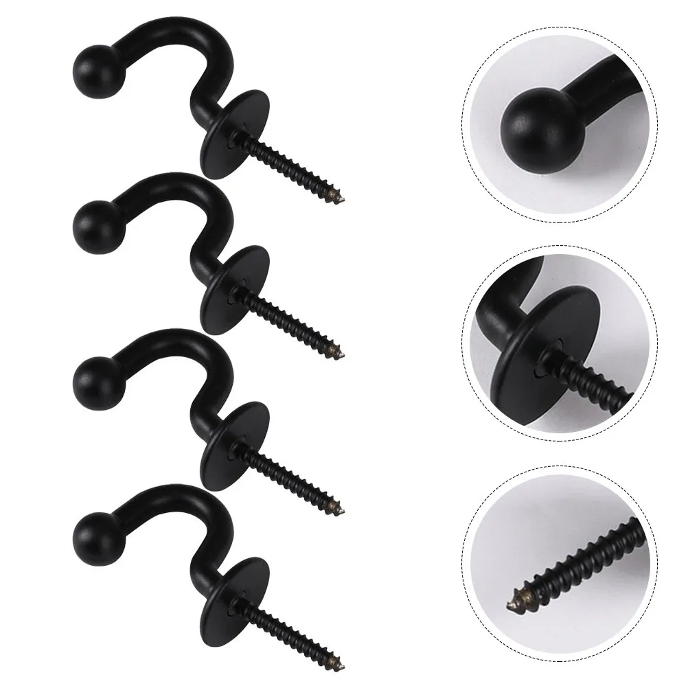 4Pcs Sturdy Zinc Alloy Curtain Hanging Hooks Wall Mount Metal Hanger Set for Home Office Bathroom Modern Decor Corrosion