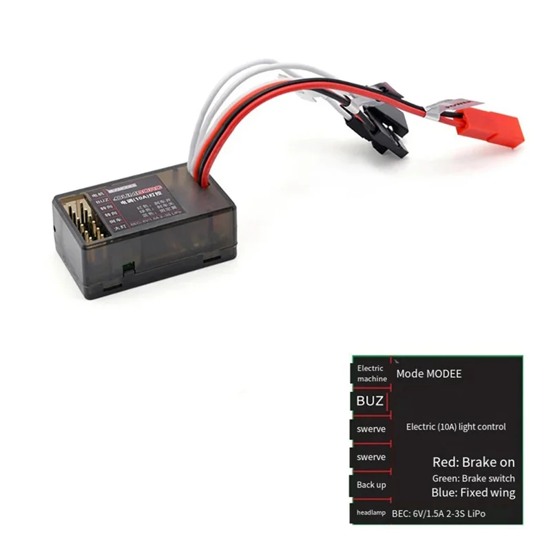 10A Brushed ESC 2S 3S 12V Dual Way Speed Controller Brake LED Control for RC Vehicle Car Boat Tank