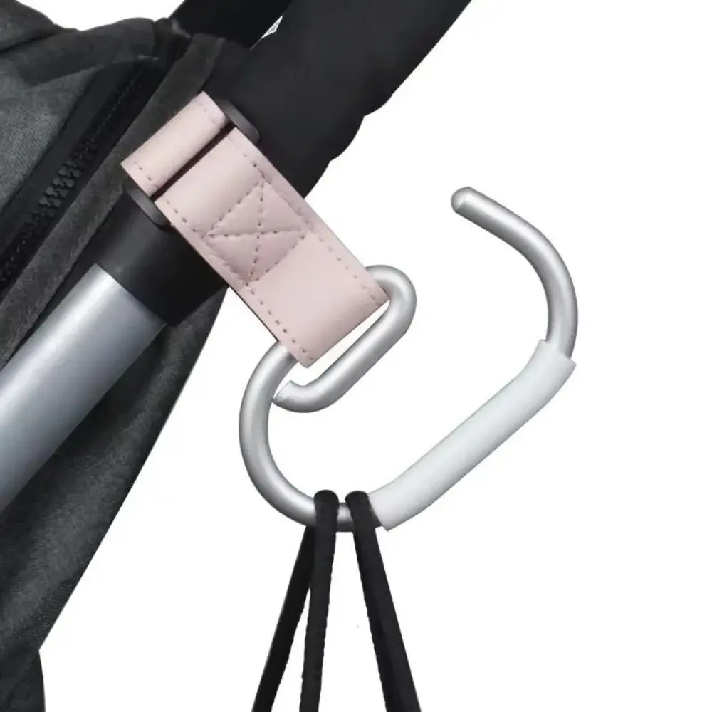 Leder-Wagenhaken, Kinderwagen-Haken, um 360 Grad drehbar, multifunktionale Lederhaken für Taschen, Kinderwagen-Zubehör