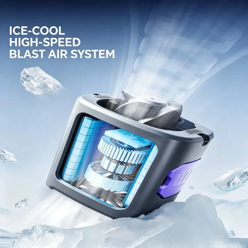 2026 Upgraded Semiconductor Refrigeration Waist Fan, Portable USB Rechargeable Personal Mini Air Cooler, Instant Cooling Wearabl
