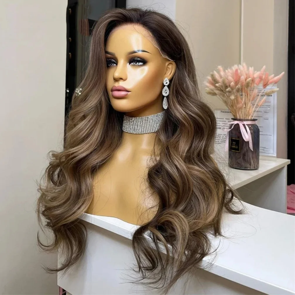 تسليط الضوء على موجة أشقر طويل 26 بوصة 5x5 قاعدة الحرير باروكة من شعر طبيعي يهودي مع شعر الطفل HD الدانتيل الشعر الأوروبي قبل قطعها غلويليس #4