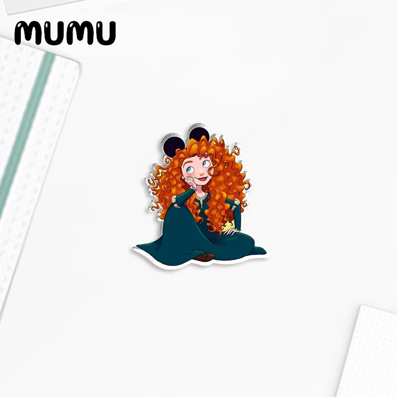 2024 New Brave Lapel Pin Princess Merida Acrylic Brooches Handmade Epoxy Jewelry Shirt Bag Badge