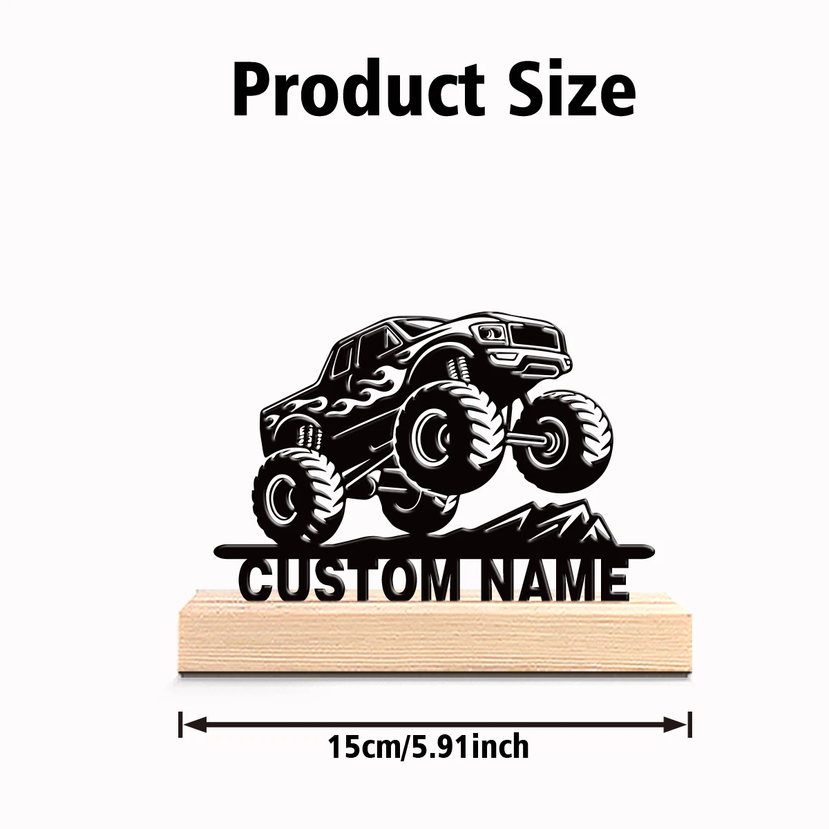 1pc Beauty Personalized Custom ATV (All-Terrain Vehicle) Metal Art With Wooden Base Tabletop Decoration Wooden Base Bar Decor f