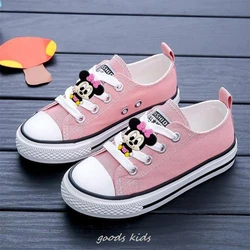 Disney Mickey Minnie Children Canvas Shoes Girls Sneakers Breathable Boots Fashion Kids Shoes for Boys Casual Shoes Student