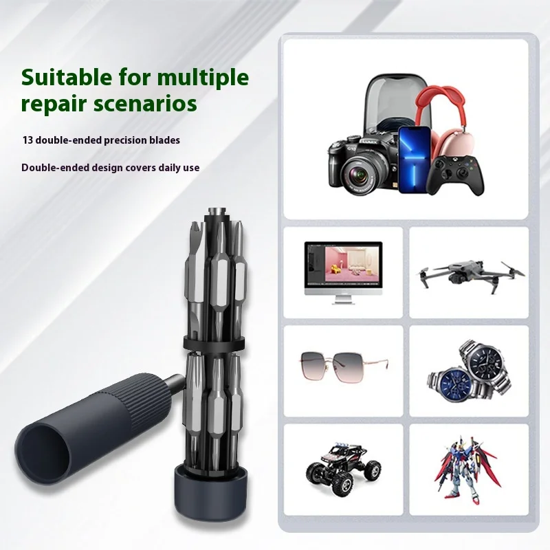 مفك برغي دقيق لساعة النظارات PC Jewelers Laptop IPhone Set 27 في 1 طقم أدوات إصلاح يدوية على شكل قلم مغناطيسي #3