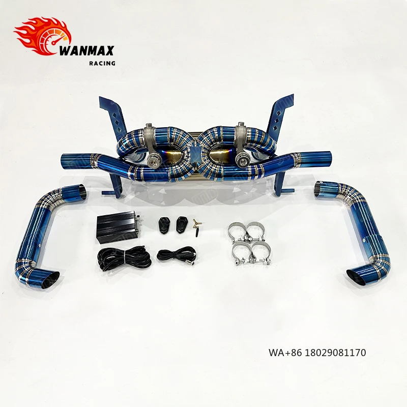 

For 2020+ R8 Titanium Exhaust System, Vacuum Actuated Valves, Burnt Blue Outlets Upgrade, Immediate Shipping