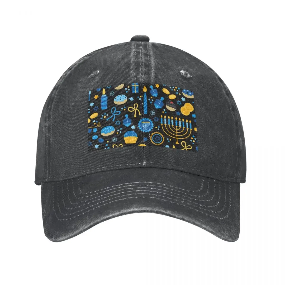 Hanukkah Holiday Menorah, Candles And Coins Elegant PatternCap Cowboy Hat uv protection solar hat Men's caps Women's