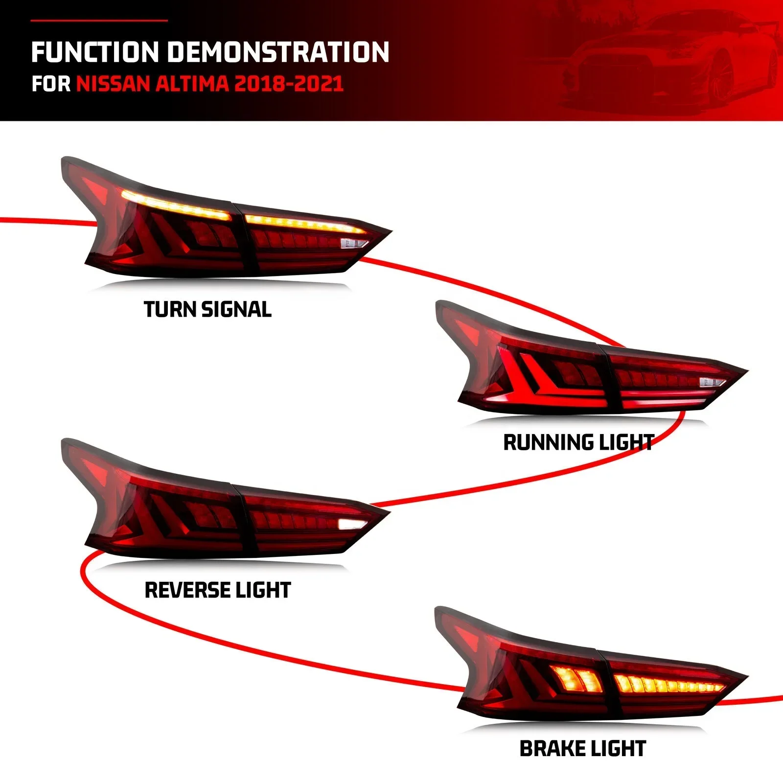 Auto Part LED Lamp Tail Light for Nissan Altima 2019 2024 SR SV Dynamic Turn Signal Brake Reverse Tuning Assembly