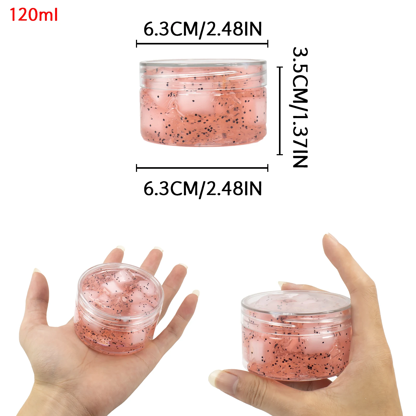 120ML Jelly Cube Crunchy Pre-Made Crystal Slime Kit, Super Stretchy Stress-Relief Sensory Toy, Christmas Gift Party Favors Gift