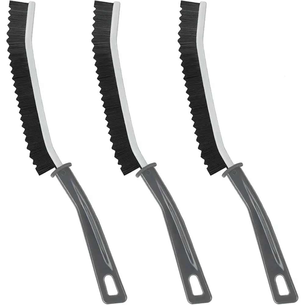 

Grey 3pcs Bathroom Crevice Gaps Cleaning Brush Dead Corners Grout Cleaner Scrub Brush Deep Tile Joints - Stiff Angled Bristle