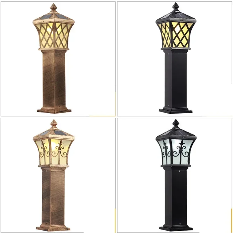 GISELLE Outdoor Solar Lawn Light Retro Garden Lamp Fixture LED Waterproof Decorative for Home Courtyard