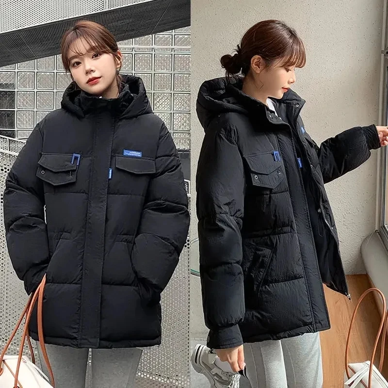 2023 New Winter Hooded Parka Women\'s Down Cotton Jacket Puffer Coat Overcoat Thick Warm Cotton Padded Jacket Snow Wear Outwear