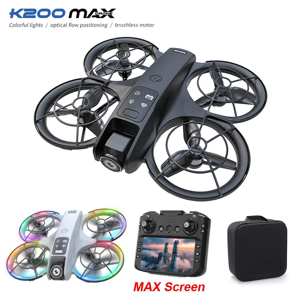 

K200 MAX RC Drone 2.4/4.5 Inch Screen Remote Control Brushless 2.4G Optical Flow Hover Full Protection Foldable RC Quadcopter