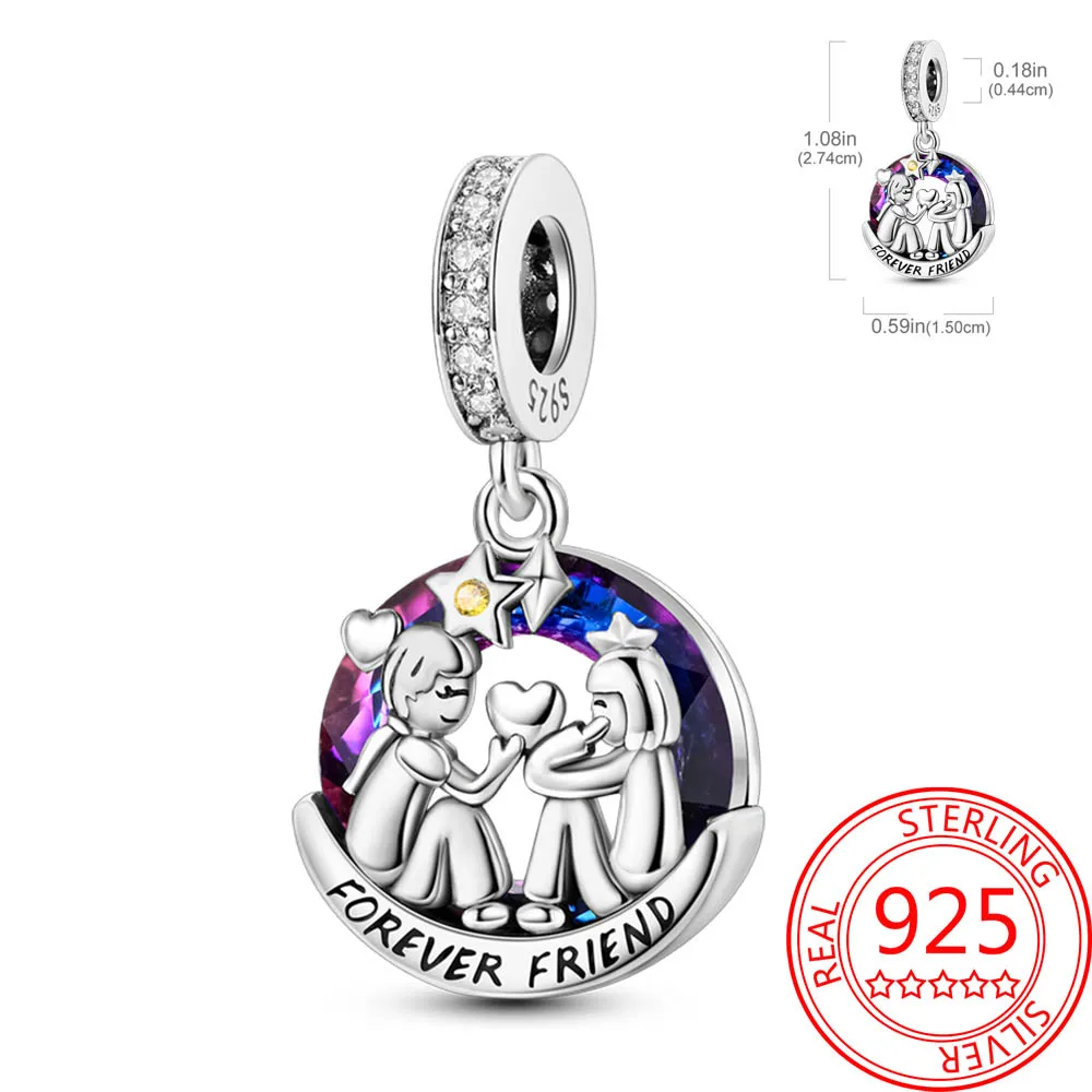 Beautiful 925 Sterling Silver Friendship Moon Ship Pendant Fit DlY Bracelet Necklaces Boutique Party Souvenir Gifts to Friends