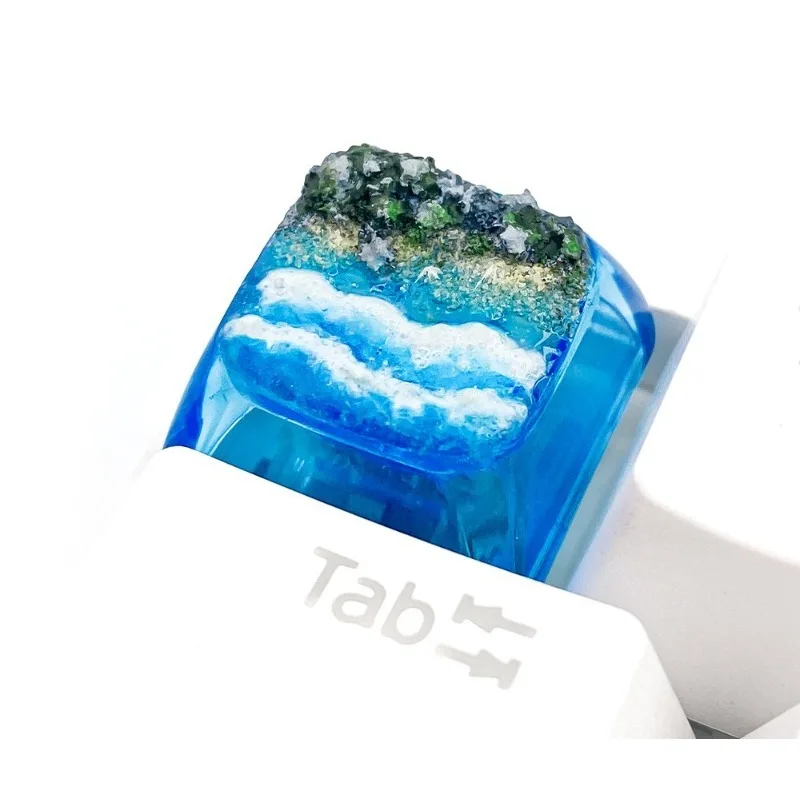 Stereo Summer Scenery ESC Keycap Handmade Resin Craft Unique Ornament For Custom Gaming Mechanical Keyboards