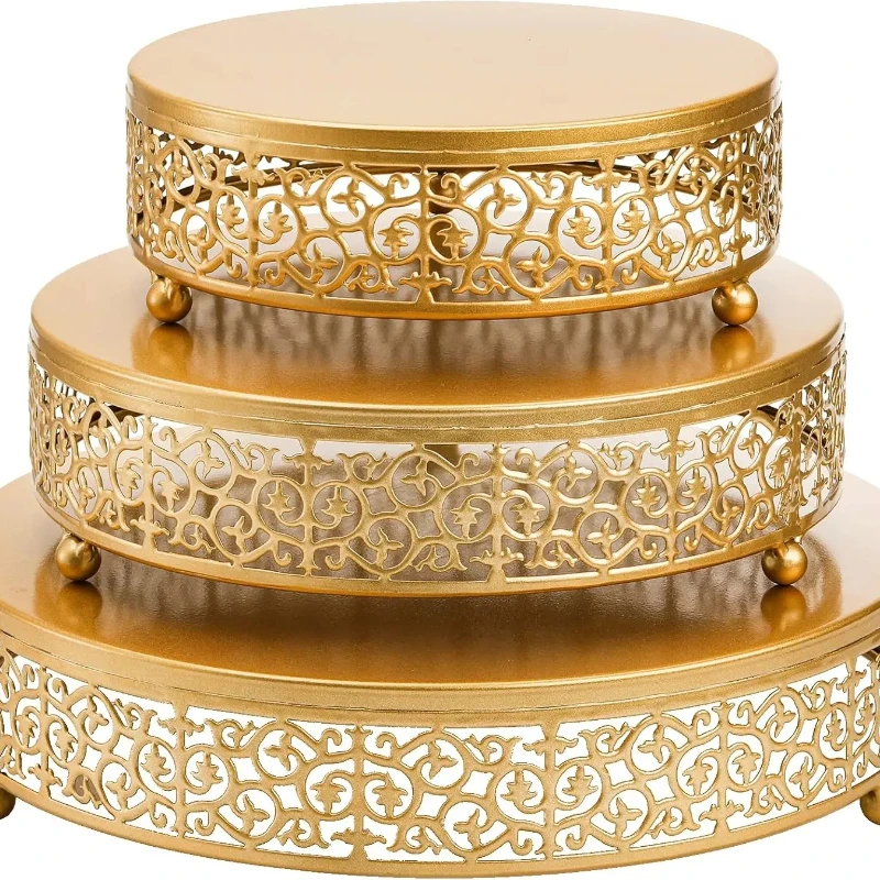 

3 Pack Metal Cake Stands, Dessert Display Cupcake Stands for Wedding, Event, Birthday Party