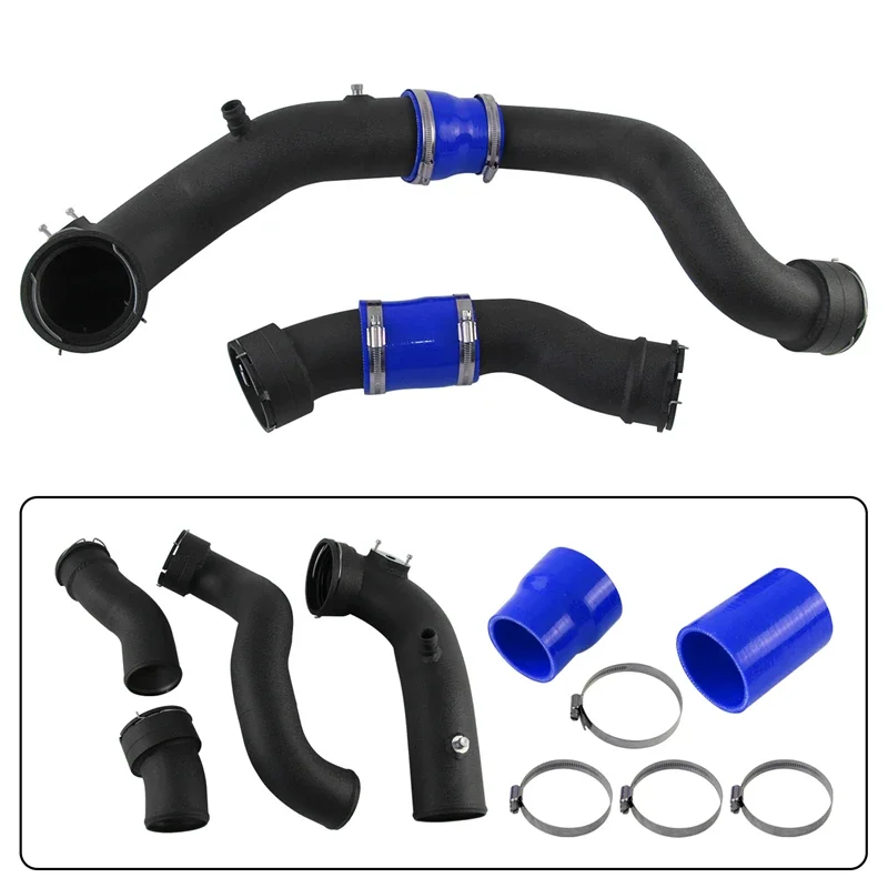 Performance Charge Pipe + Boost Pipe Hose Kit For BMW F07 F10 535i 640i 740i N55 Single Turbo 3.0L Aluminum Black/Blue/Red