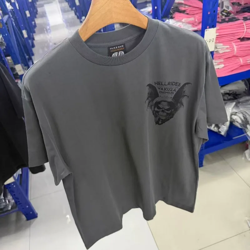 2026ss Yakuza Premium Tshirts High-quality Bat Skull Print Hip Hop Oose Short Sleeved T-shirt for Men Women