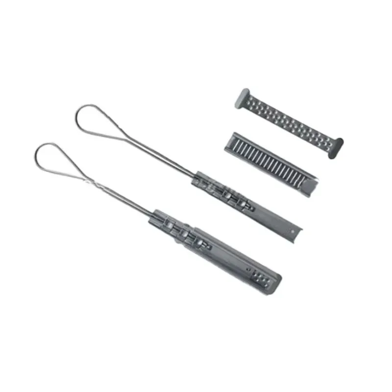 S-Type Overhead Tension Clamp Aluminum Stainless Steel Hot Dipped Fastener For FTTH Flat Drop Wire Cable Binding