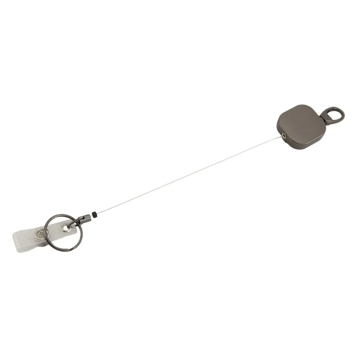 Workshop Gear Heavy Duty Metal Retractable Carabiner Keychain Belt Badge Reels Clip 28.3Inch Reinforced Steel Wire Cord