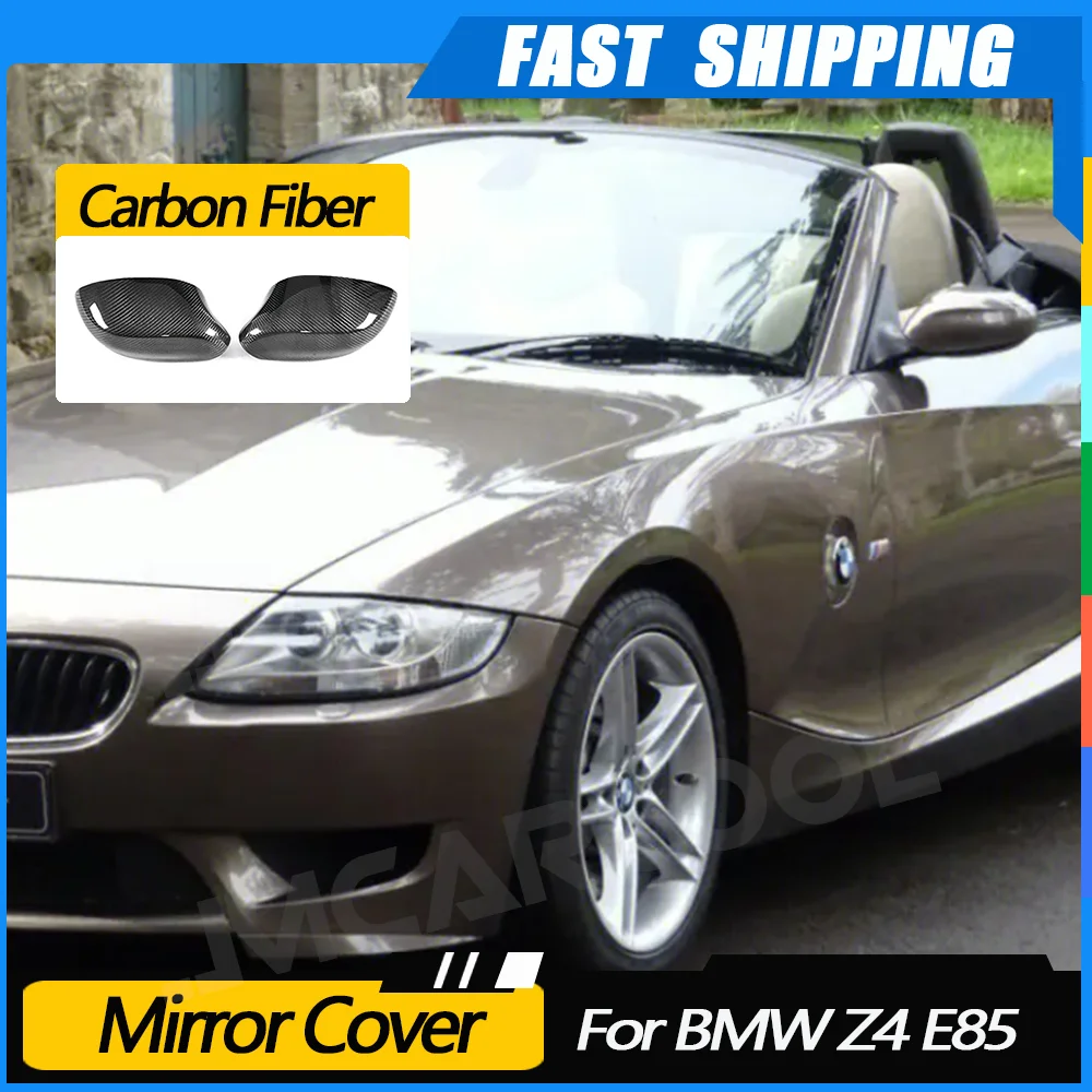 

JMCARCOOL Rear View Mirror Cover For BMW Z4 E85 2002-2008 Carbon Fiber Car Side View Mirror Cap Case Body Kits