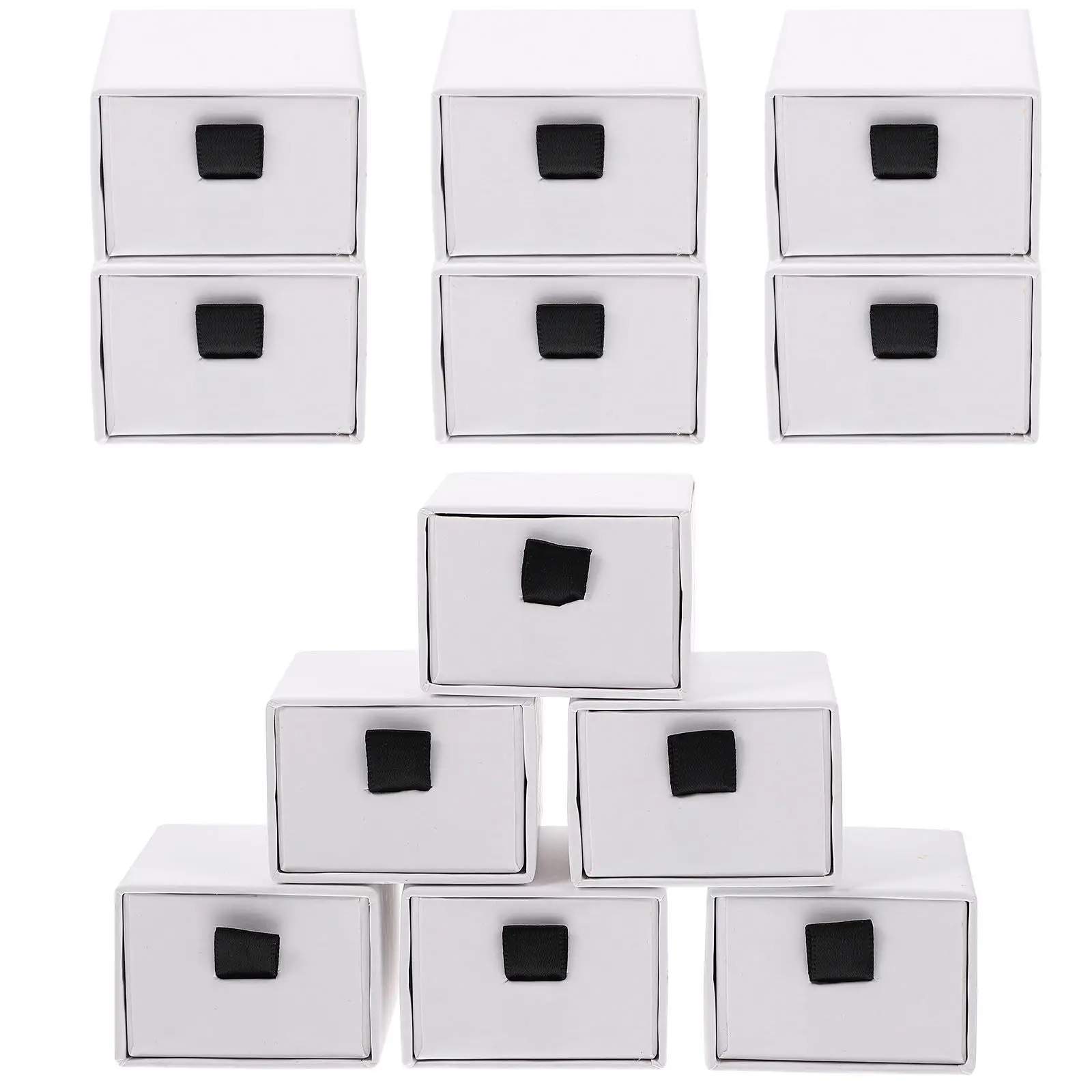 

12Pcs Jewelry Boxes Drawer Style Portable Jewelry Organizer Case Travel Storage Small Earring Necklace Packing Container