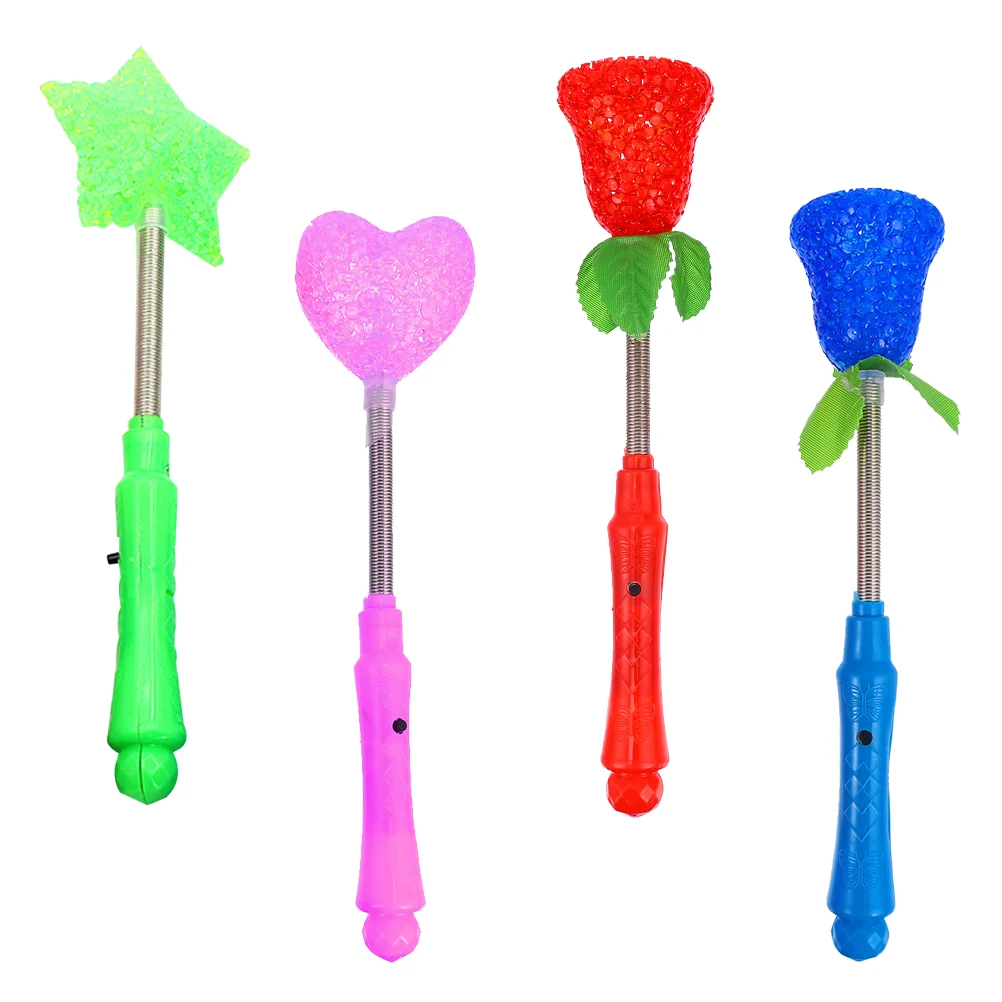 4 pçs fluorescentes brilho varas luminosas piscando varinha festival festa handheld música balançando hastes criativo crianças brinquedo
