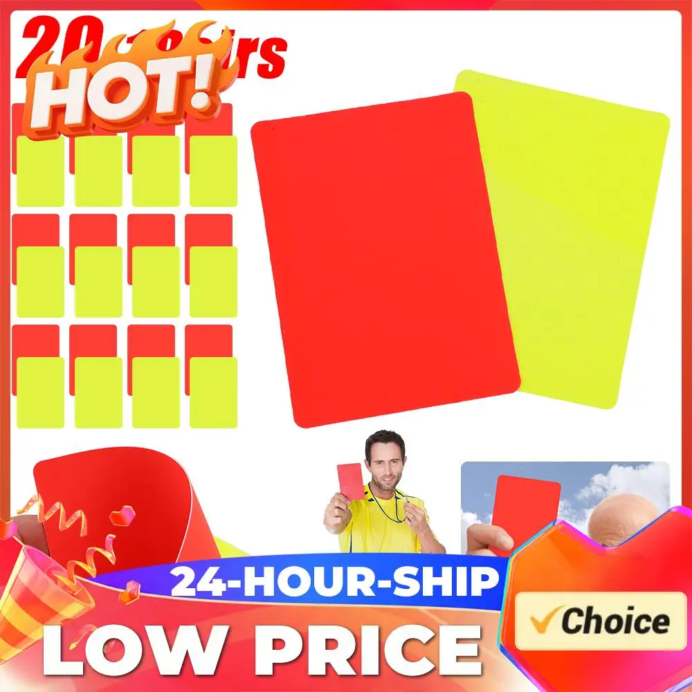 

1-20 пар красных и желтых карточек из ПВХ, многофункциональные, для футбольных матчей и тренировок, аксессуары для судей, спортивные принадлежности