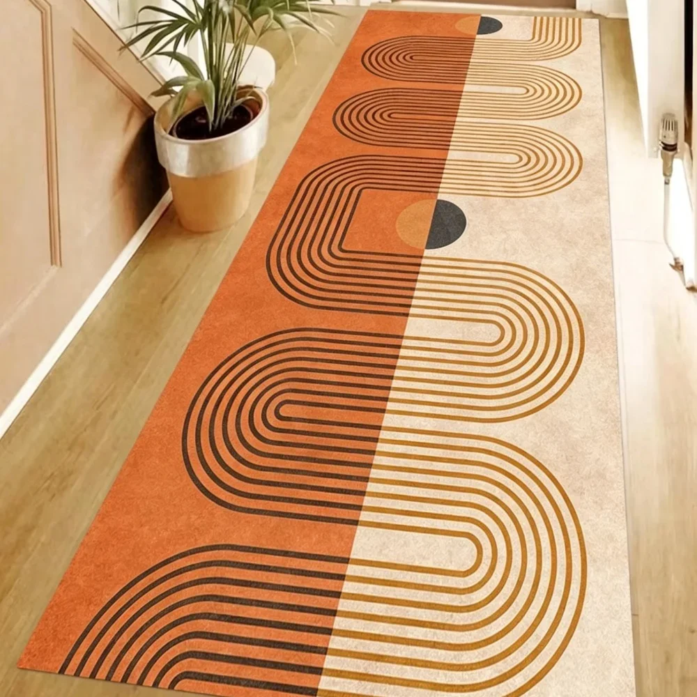 Black White Greek Key Border Long Runner Rug Non Slip Washable Kitchen Mat Classic Geometric Meander Frame Hallway Carpet