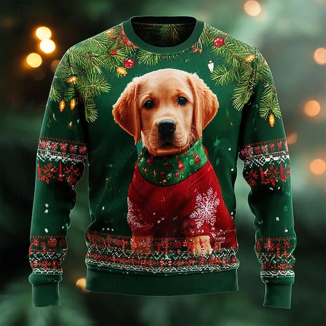 عيد الميلاد لطيف الحيوانات الهيب هوب طباعة سترة قبيحة للرجال النساء جديد كلاب أليفة البلوز البلوز عيد الميلاد موضة الأسرة حفلة هدية #2