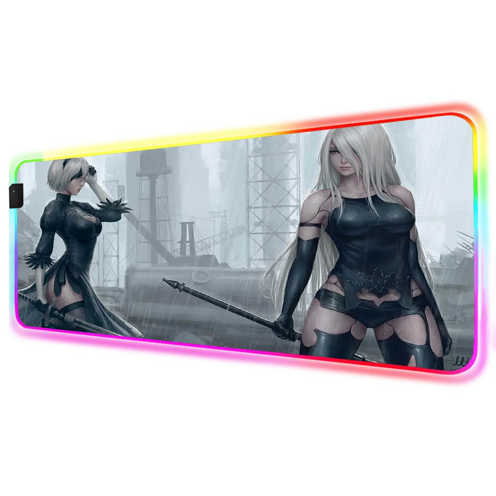 

Sexy Girl RGB Mouse Pad Gaming Keyboard Mouse Pad Large Computer Mouse Pad Gamer Backlight Mause Pad XXL Desk Mat Cushions