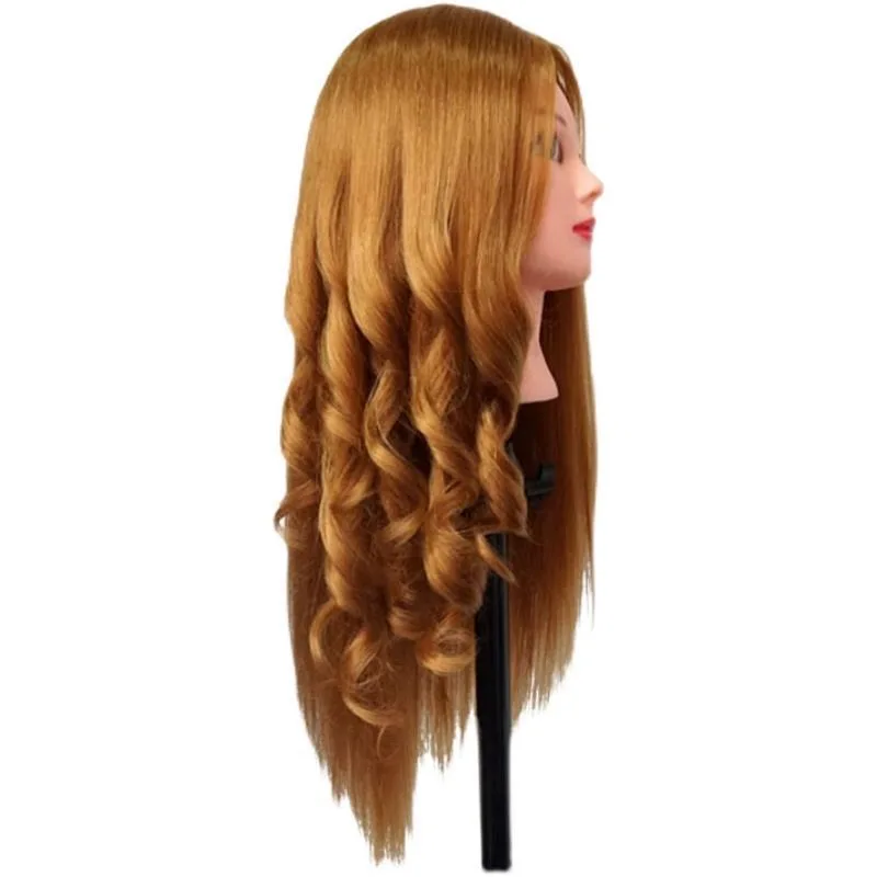 Cabeça Modelo Prática Curling Hair, Penteado Boneca, 80% Peruca