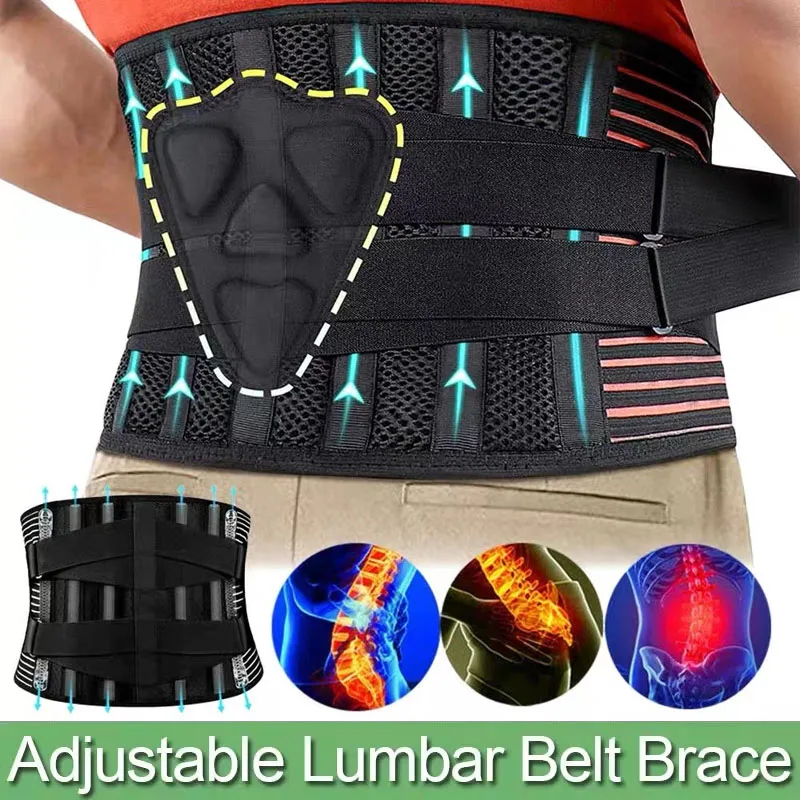 

Adjustable Lower Back Brace Lumbar Support Belt Waist Trainer Relaxed Spine Decompression Anti-skid Breathable for Men and Women