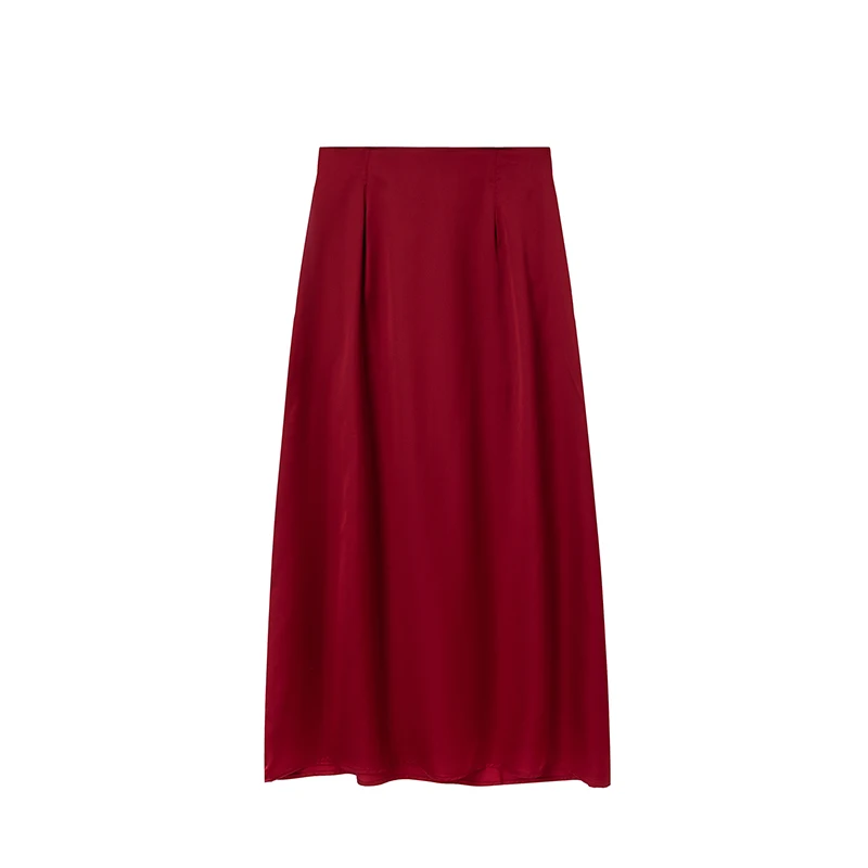 Damen-Rock aus simuliertem Seidensatin im lässigen europäisch-amerikanischen Stil, Wickelrock für den grenzüberschreitenden Modehandel – Detail 24