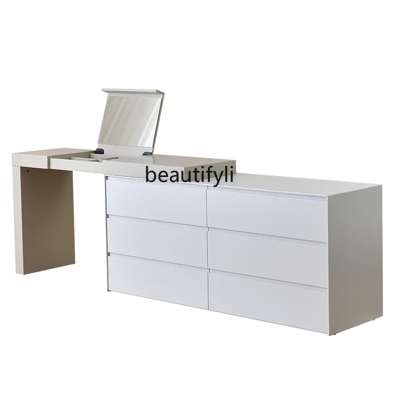 

Italian chest modern simple bedroom end of bed desk makeup table integrated corner dresser