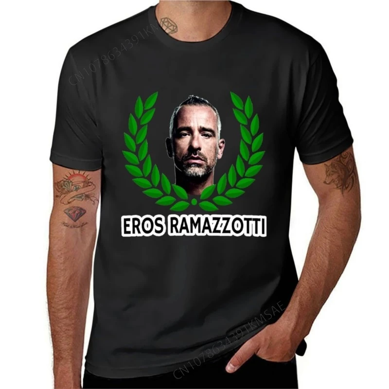 Eros Ramazzotti T-Shirt Tierdruck für Jungen in Übergrößen Ästhetische Kleidung schwarze T-Shirts für Männer grafisch