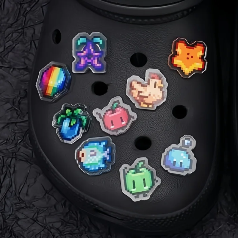Stardew Valley Pixel Fruit Animal Pixel Pattern Anime Character Shoe Buckle Detachable Cartoon Shoe Decorations Shoe Accessories view 2