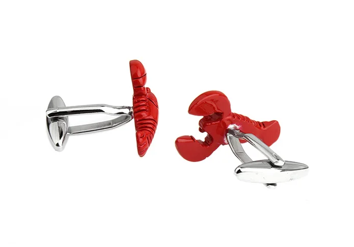 Lobster Cuff Links For Men Sea Food Design Quality Brass Material Red Color Cufflinks Wholesale&retail