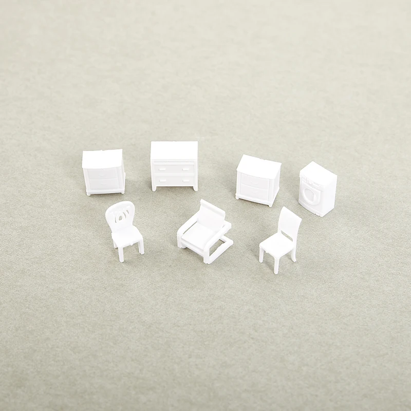 8/10Pcs 1:75 Scale Dollhouse Miniature Dinning Chair Model Mini  Furniture Accessories For Doll House Decor Pretend Play Toys