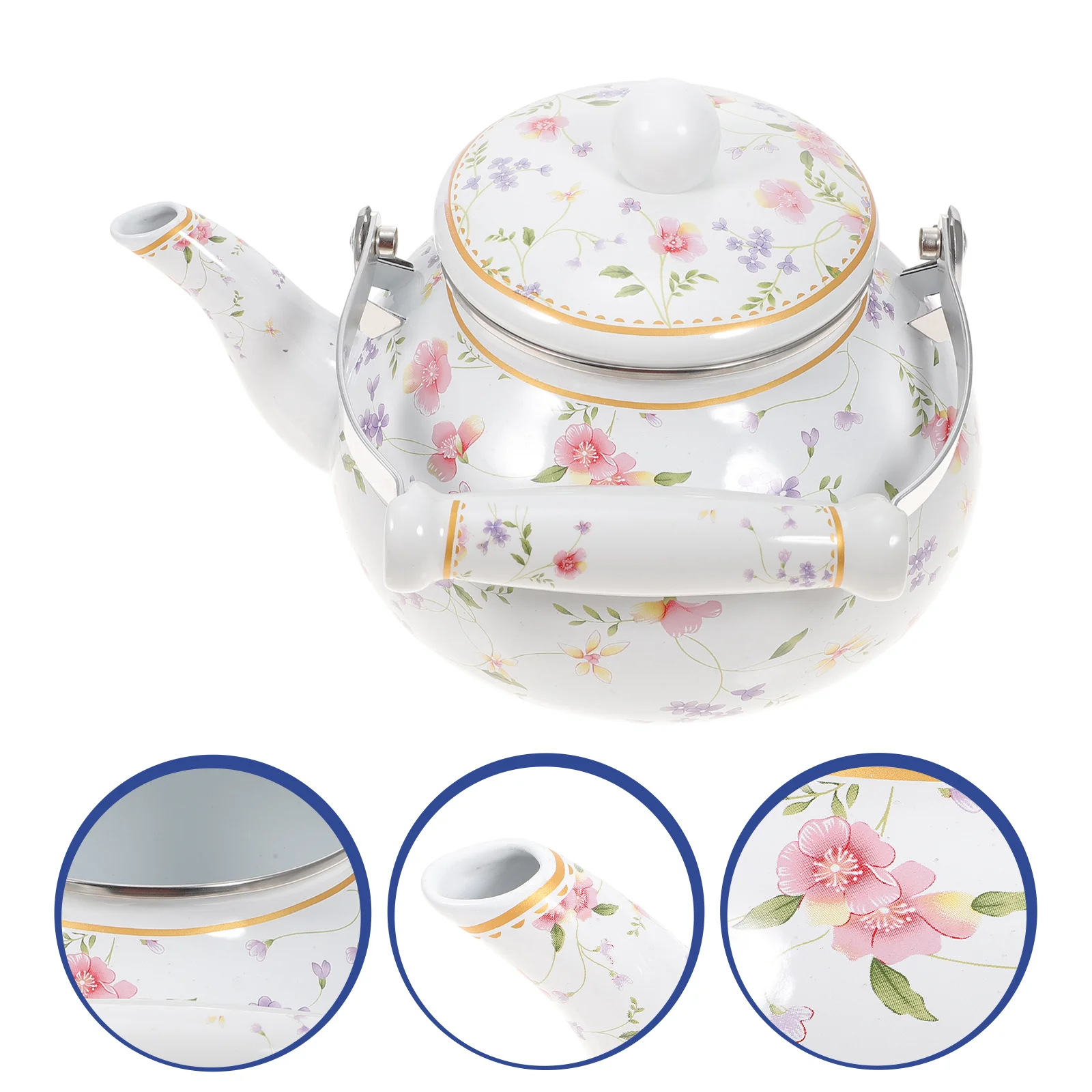

Enamel Teapot Chinese Kitchen Coffee Pots Mug Kettle Enameled Restaurant Insulated Mother Filters