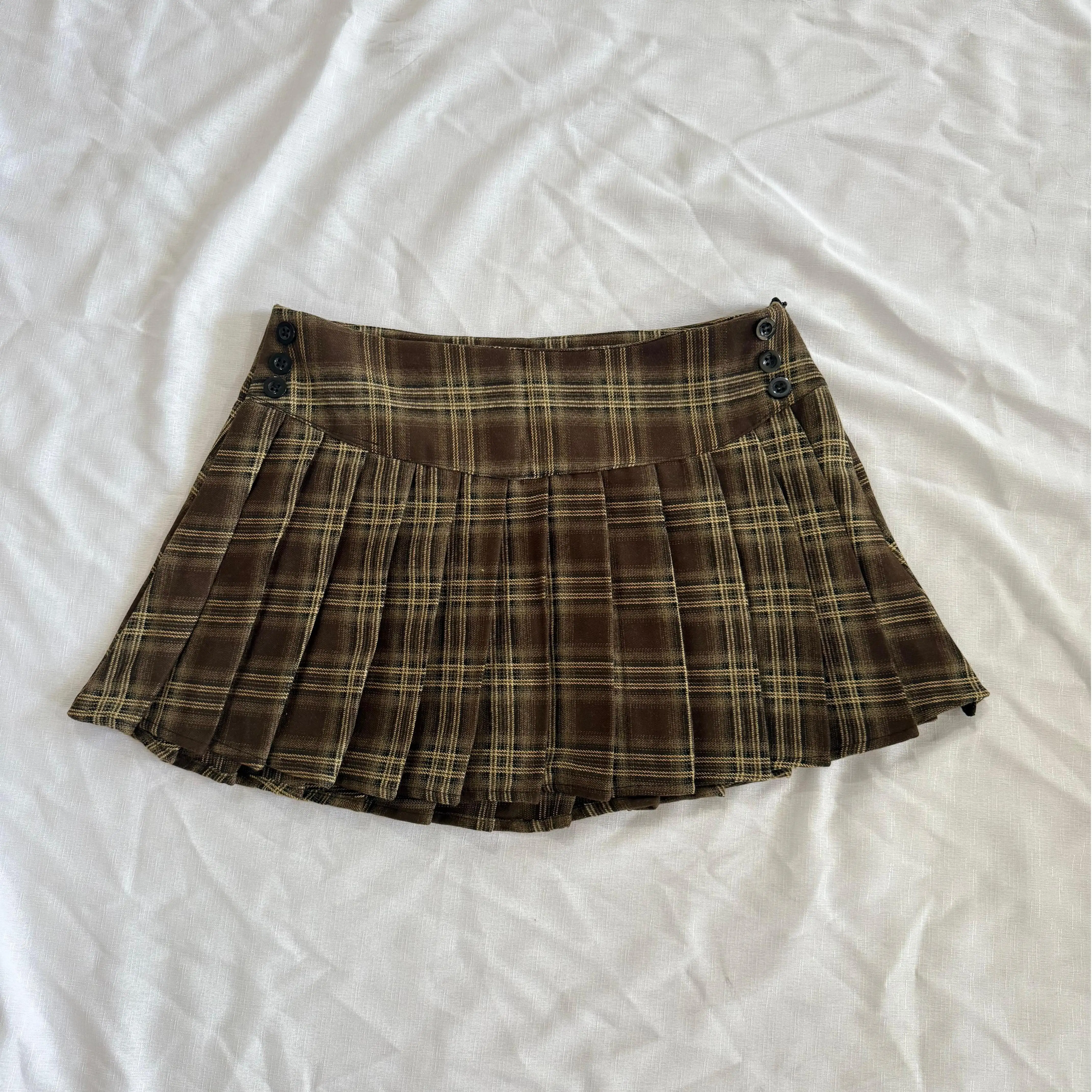 Summer Mini skirts fort woman vintage korean fashion plaid skirts for women y2k skirts pleated plaid skirts preppy style brown