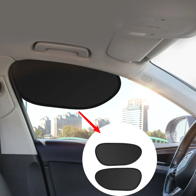 2pcs Car Side Sunshade Cover For Side Window Sun Protection Foldable Sun Shade Cover Universal SUV Sedan Hatchback Accessory