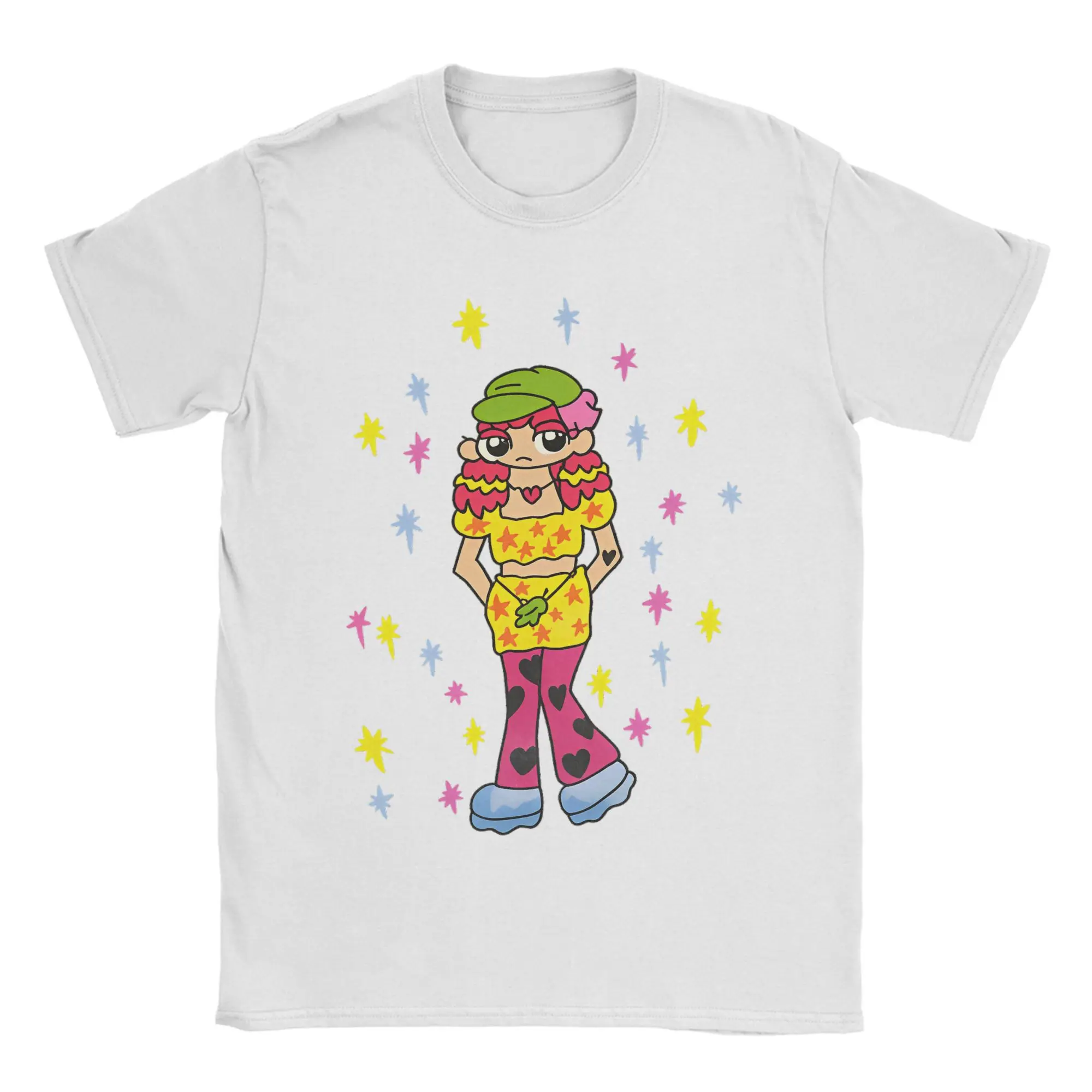 

Kawaii Girl Граффити Футболка с короткими рукавами Винтажная футболка Летняя женская с круглым вырезом