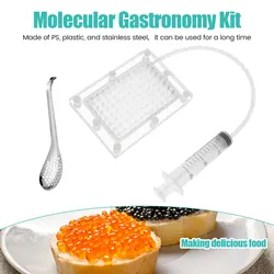 Caviar Spherification Tool Transparent Molecular Gastronomy Kit with Spoon Spherification Dropper Creative Kitchen Accessories