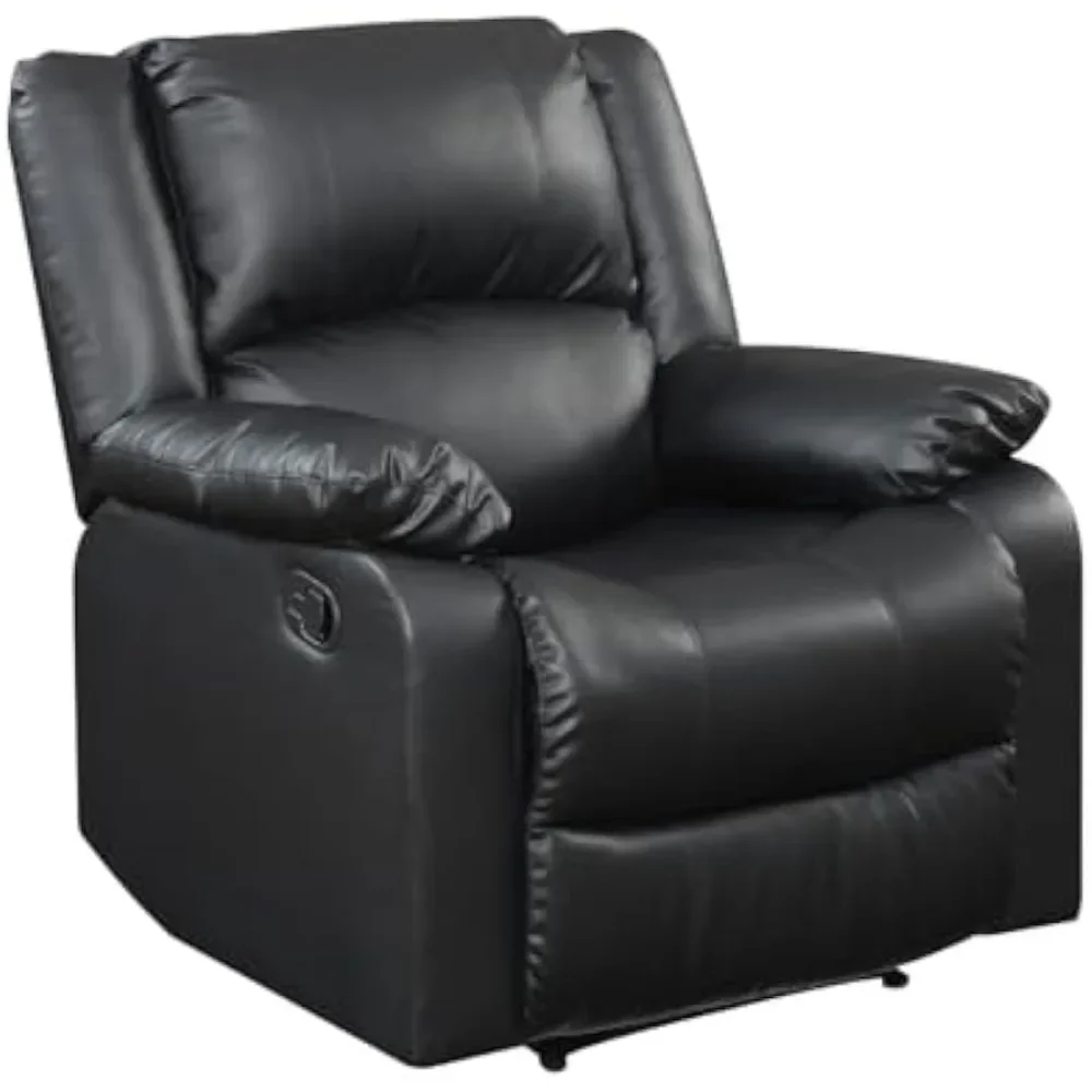 Relax A Lounger Manual Recliner Faux Leather Black