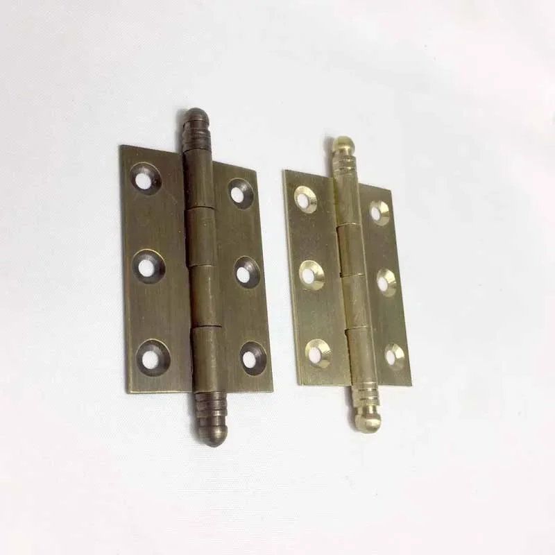 

COTOM 2PCS 2" 2.5" Crown Brass Hinges Pointed Pure Copper Hinges Wine Cabinet Cupboard Wardrobe Copper Hinges