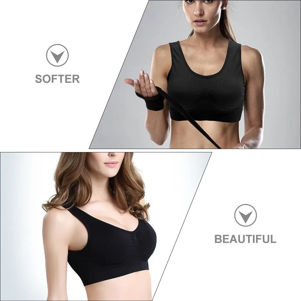 

3Pcs Wirefree Yoga Sports Bra Breathable Running Bra Fitness Underwear for Women Comfortable Lightweight Workout Bras